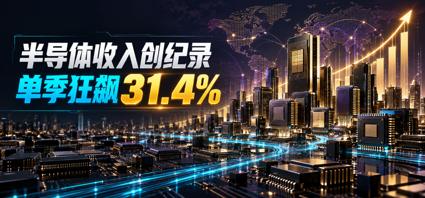 半导体收入创纪录，单季狂飙31.4%